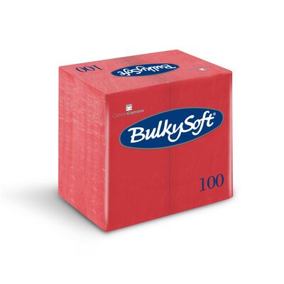 BulkySoft® rainbow napkins 40x40 3 ply 1/8 red